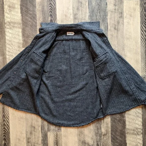 Taylor Stitch Explorer Shirt Coal Herringbone Grey Wool, 38 - Picture 3 of 8